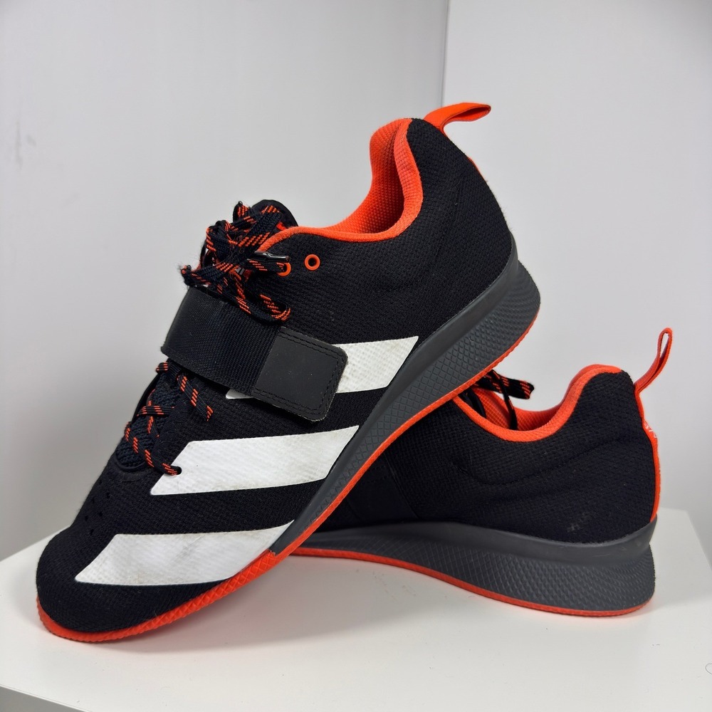 adidas Adipower Weightlifting II Men 11 Black Orange Red Olympic Squat Gym Shoes